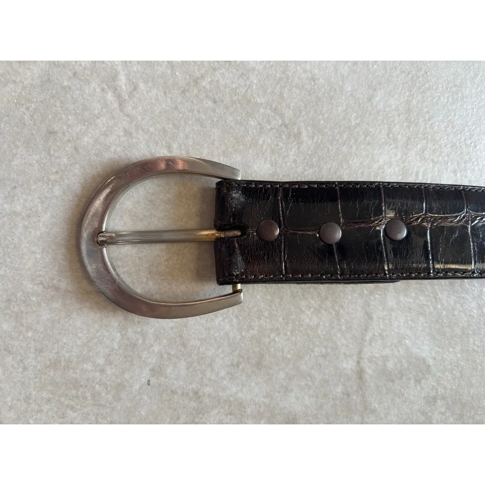 Alexander Kalifano Genuine Alligator Belt USA Glossy Brown Exotic‎ Size 40